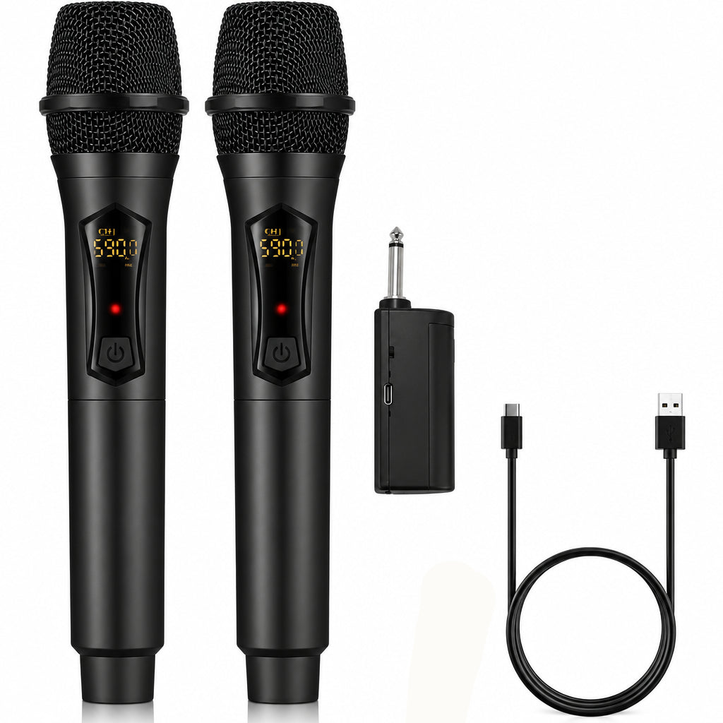 ALPOWL WXM-001 Professional Dual Wireless Microphone with Receiver